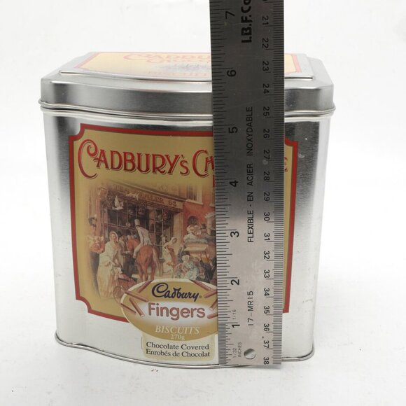 Vintage Cadbury Chocolate Biscuits Tin Silver Retro Display Collectable Decor - Picture 4 of 8